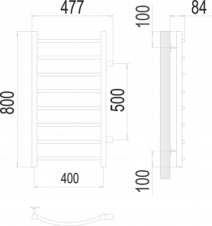 Классик П8 400х800 бп500 Полотенцесушитель  TERMINUS Уссурийск - фото 3