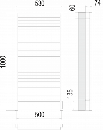Енисей П12 500х1000  электро (sensor quick touch) Полотенцесушитель TERMINUS  Уссурийск - фото 3