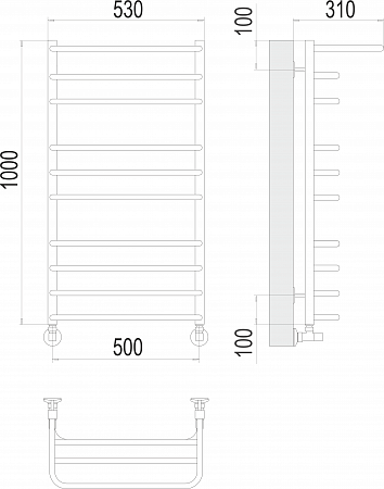 Арктур П10 500х1000 Полотенцесушитель  TERMINUS Уссурийск - фото 3