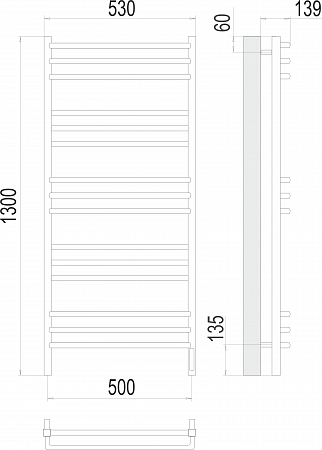 Соренто П15 500х1300 электро (sensor quick touch) Полотенцесушитель  TERMINUS Уссурийск - фото 3