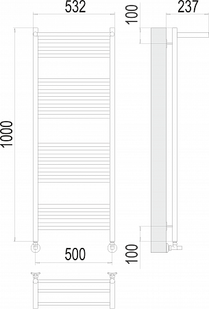 Аврора с/п П20 500х1000 Полотенцесушитель  TERMINUS Уссурийск - фото 3