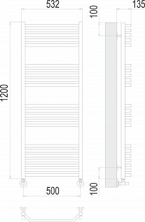 Виктория П22 500х1200 Полотенцесушитель  TERMINUS Уссурийск - фото 3