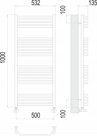 Виктория П20 500х1000 Полотенцесушитель  TERMINUS Уссурийск - фото 3