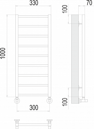 Контур П9 300х1000 Полотенцесушитель  TERMINUS Уссурийск - фото 3
