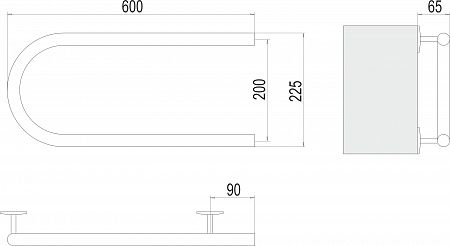 Электро 25 П-обр 600х200 Полотенцесушитель  TERMINUS Уссурийск - фото 3
