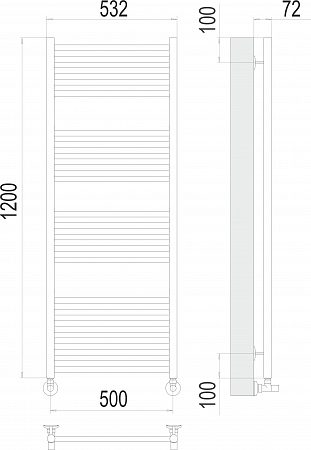 Аврора П22 500х1200 Полотенцесушитель  TERMINUS Уссурийск - фото 3