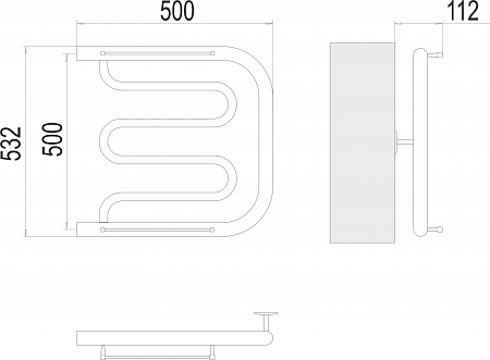 Фокстрот БШ 500х500 Полотенцесушитель  TERMINUS Уссурийск - фото 3