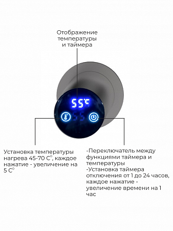 Аккорд П5 500х800 электро Полотенцесушитель TERMINUS Оружейная сталь Уссурийск - фото 4